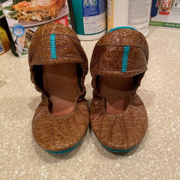 Tieks Shoes - Sienna Brown Croc Tieks Size 10